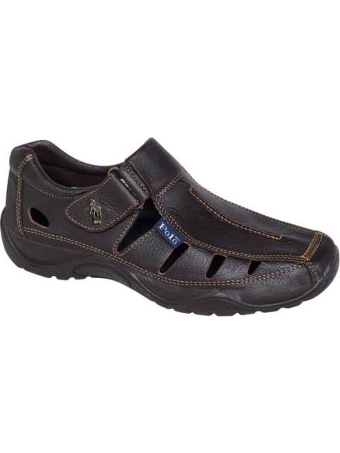 SANDALIA CASUAL AJUSTE CON VELCRO CAFE HPC POLO