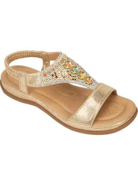 SANDALIA CONFORT CON BRILLOS ORO VI LINE