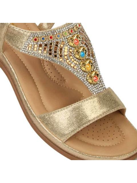 SANDALIA CONFORT CON BRILLOS ORO VI LINE