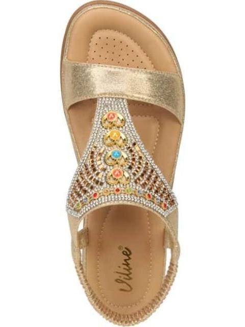 SANDALIA CONFORT CON BRILLOS ORO VI LINE