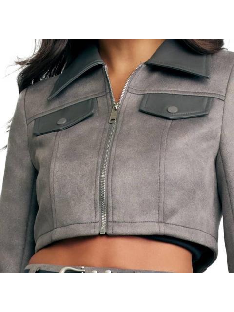 CHAMARRA CROP GAMUZA GRIS HOLLY LAND