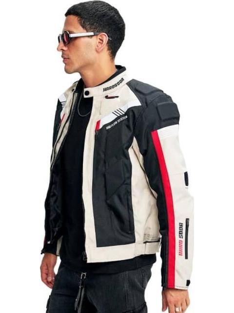 CHAMARRA MOTOCICLISMO BEIGE HARD SODA