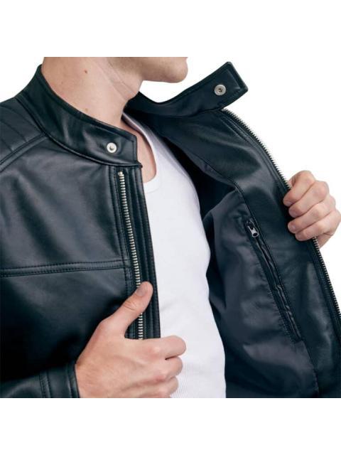 CHAMARRA TACTO PIEL NEGRO HARD SODA