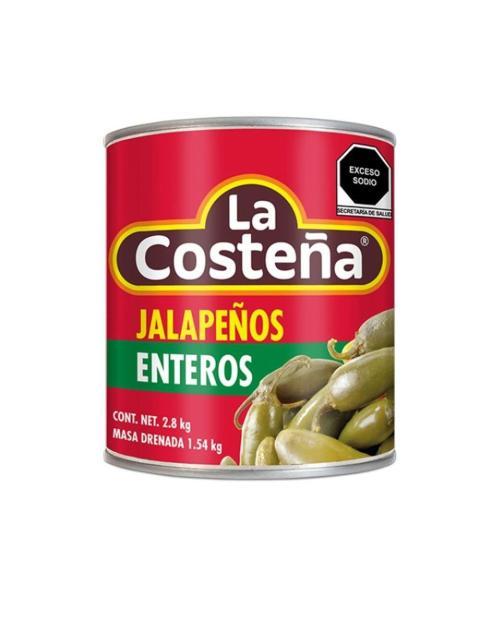 CHILES JALAPEÑOS ENTEROS LA COSTEÑA 2.8 KG