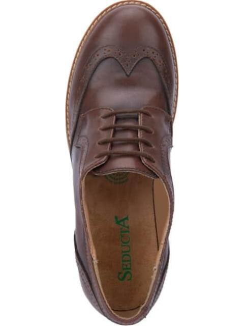 ZAPATO BOSTONIANO DE PIEL CAFE SEDUCTA