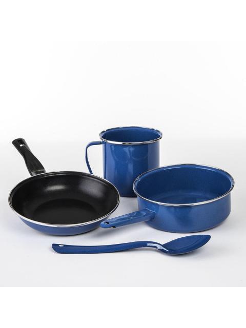 CINSA BATERIA DE COCINA MILLENIUM ACERO VITRIFICADO 9 PIEZAS AZUL