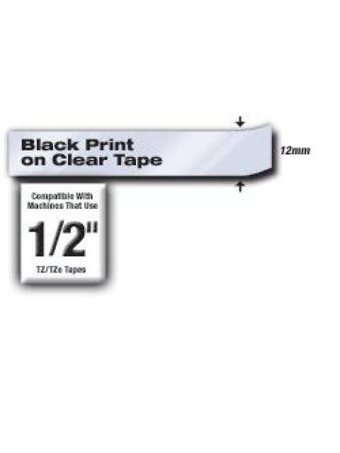 CINTA BROTHER TZE131 NEGRO SOBRE CLARO 12MM X 8M