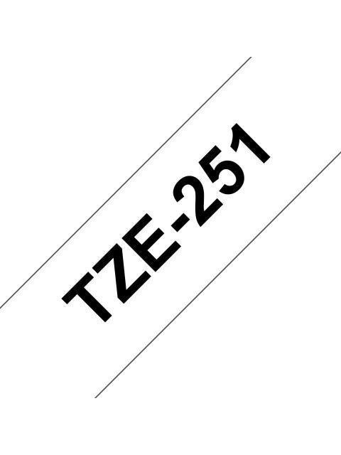CINTA BROTHER TZE251 NEGRO EN BLANCO 24MM X 8M SIN EXTRA FUERTE
