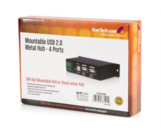STARTECH  ROBUSTO CONCENTRADOR USB 2.0 4 PUERTOS 480 MBIT-S NEGRO
