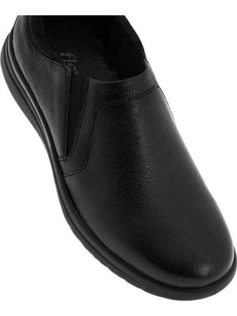 MOCASIN DE PIEL CON ELASTICO NEGRO FLEXI