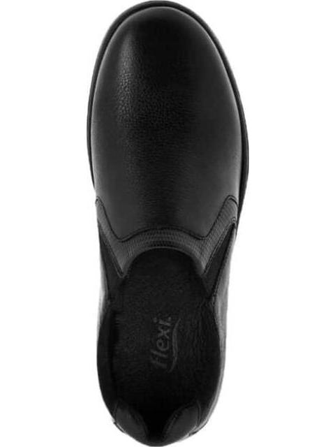 MOCASIN DE PIEL CON ELASTICO NEGRO FLEXI