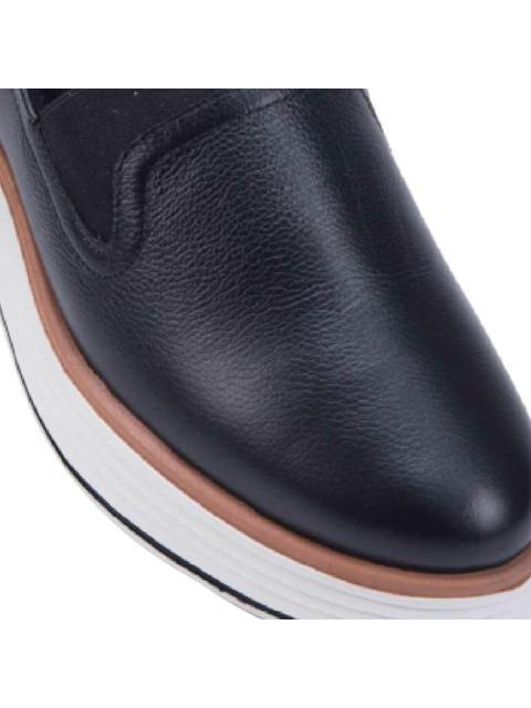 CHOCLO DE PIEL CON PLATAFORMA NEGRO VICENZA