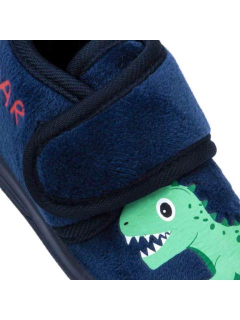 PANTUFLA BOTA PELUCHE BORDADO AZUL MARINO SCHATZ KIDS