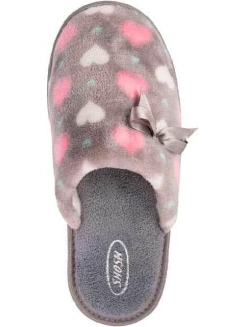 PANTUFLA DE PELUCHE GRIS SHOSH CONFORT