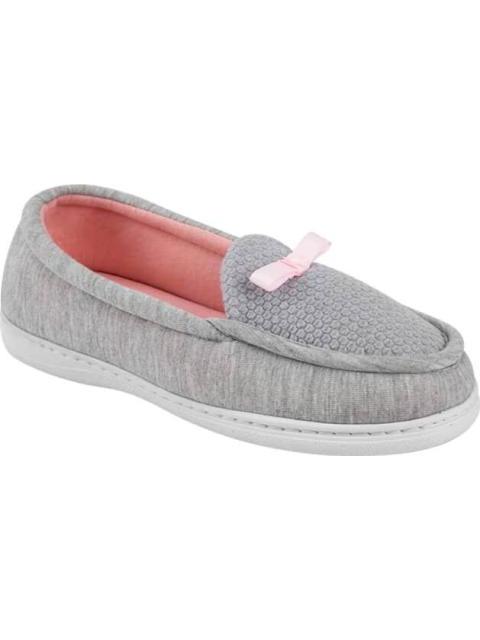 PANTUFLA CERRADA CON MOÑO GRIS SHOSH CONFORT