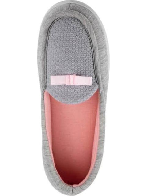 PANTUFLA CERRADA CON MOÑO GRIS SHOSH CONFORT