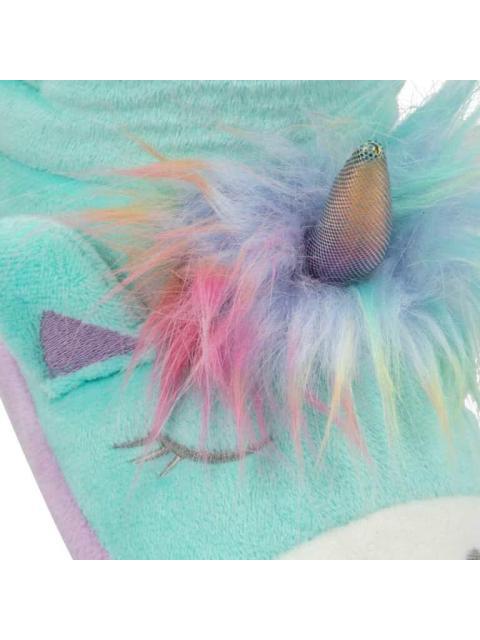 PANTUFLA BOTA UNICORNIO AZUL MENTA VIVIS SHOES KIDS