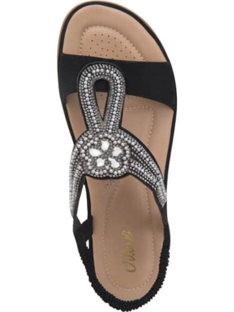 SANDALIA CONFORT CON BRILLOS NEGRO VI LINE