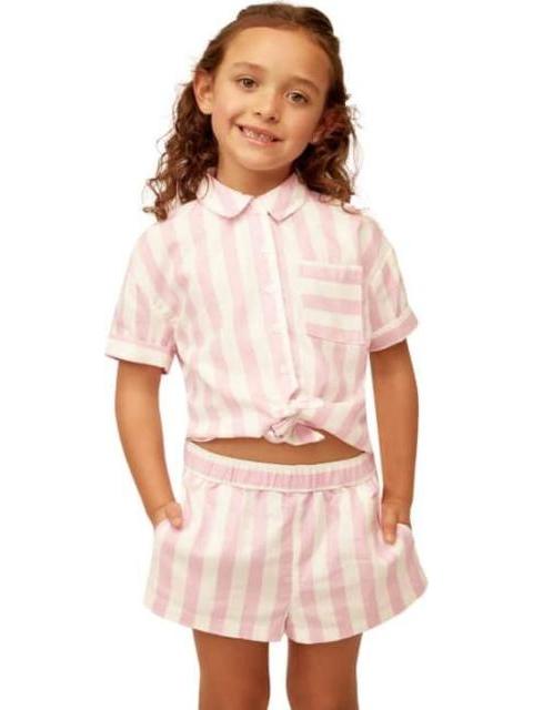 CONJUNTO DE LINO TOP Y SHORT ROSA HOLLY LAND KIDS