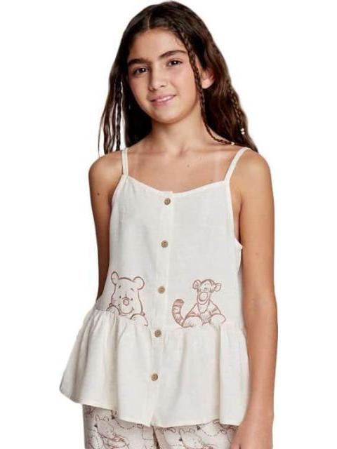 CONJUNTO TRAJE CONJUNTO 2 PZAS BLUSA Y PANTALON BEIGE WINNIE THE POOH