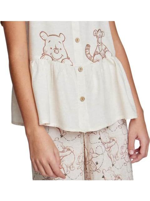 CONJUNTO TRAJE CONJUNTO 2 PZAS BLUSA Y PANTALON BEIGE WINNIE THE POOH