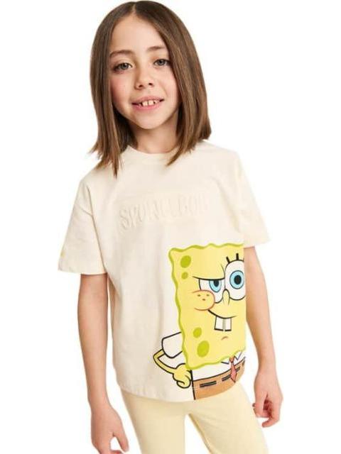 CONJUNTO TRAJE CONJUNTO 2 PZAS PLAYERA Y PANTALON BEIGE BOB ESPONJA