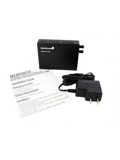 STARTECH  CONVERTIDOR DE MEDIOS ETHERNET 10-100 MBPS A FIBRA MULTIMODO ST - 2KM