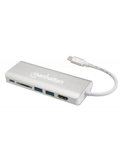MANHATTAN HUB USB 3.1 MACHO - 2X USB A 1X UBS C 1X HDMI HEMBRA 40000 MBIT-S PLATA