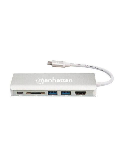 MANHATTAN HUB USB 3.1 MACHO - 2X USB A 1X UBS C 1X HDMI HEMBRA 40000 MBIT-S PLATA