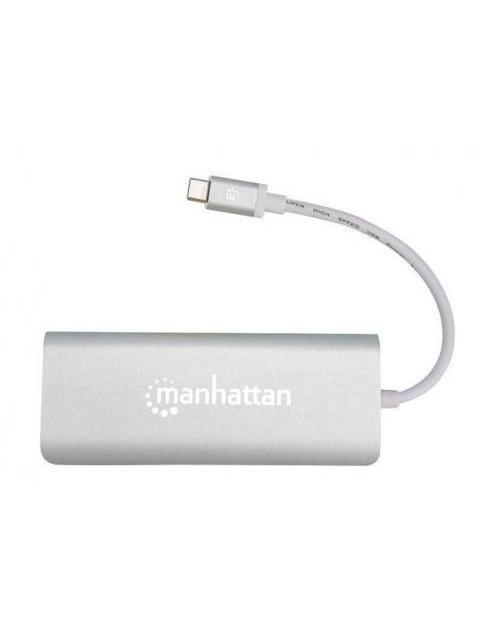 MANHATTAN HUB USB 3.1 MACHO - 2X USB A 1X UBS C 1X HDMI HEMBRA 40000 MBIT-S PLATA