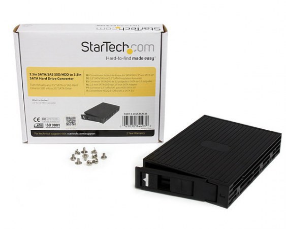 STARTECH  CONVERSOR DE DISCO DURO DE 2.5-3.5 SATA-SAS NEGRO