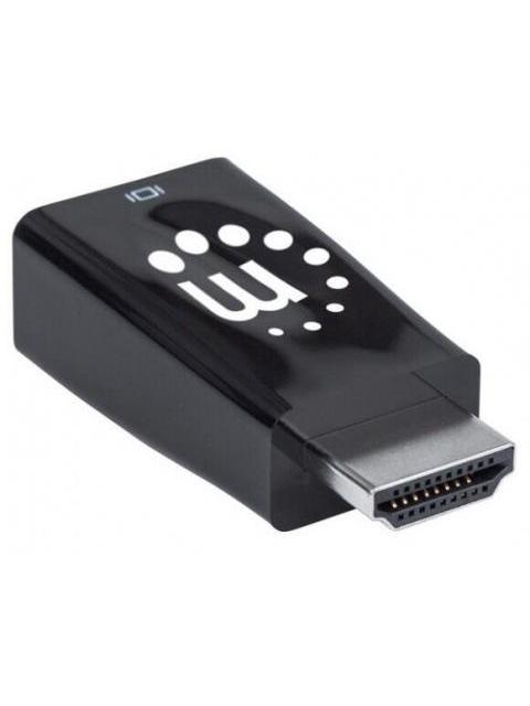 MANHATTAN CONVERTIDOR HDMI MACHO - VGA + 3.5MM HEMBRA NEGRO