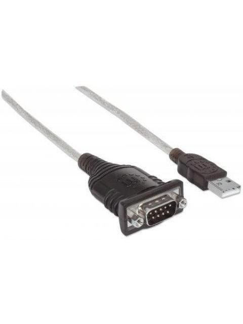 MANHATTAN CABLE USB MACHO - DB9 MACHO 1.8 METROS PLATA
