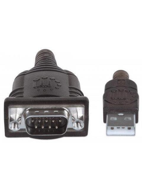 MANHATTAN CABLE USB MACHO - DB9 MACHO 1.8 METROS PLATA