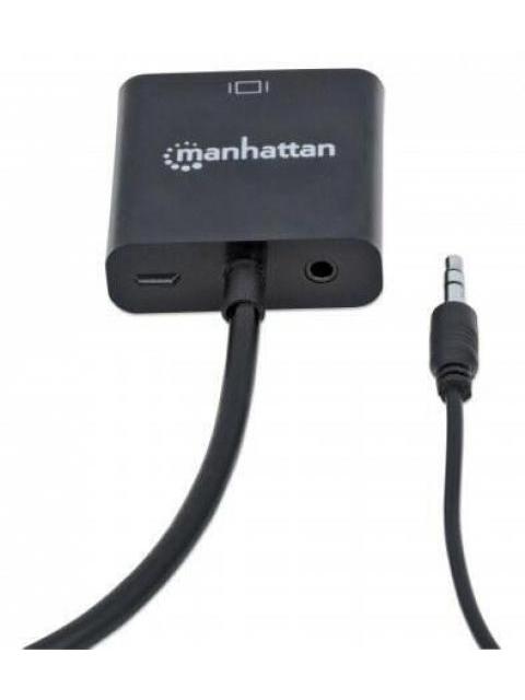 MANHATTAN CONVERTIDOR HDMI MACHO - VGA HEMBRA NEGRO