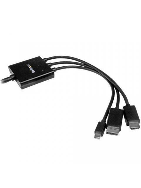 STARTECH  CONVERSOR HDMI DISPLAYPORT O MINI DISPLAYPORT - HDMI 2 METROS NEGRO