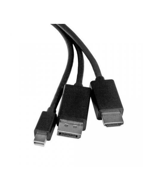 STARTECH  CONVERSOR HDMI DISPLAYPORT O MINI DISPLAYPORT - HDMI 2 METROS NEGRO