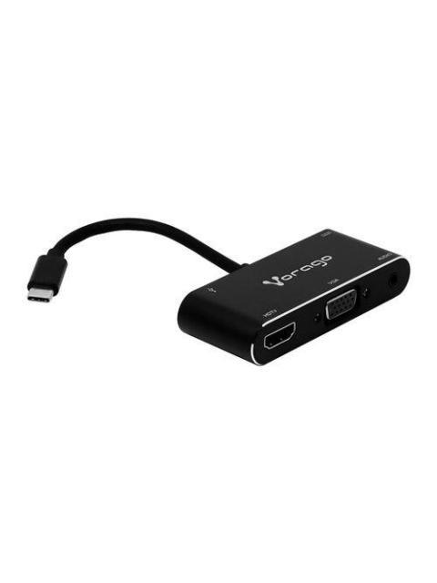 VORAGO ADAPTADOR USB-C MACHO - VGA-HDMI-USB-C-3.5MM-USB-A HEMBRA NEGRO