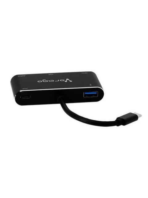 VORAGO ADAPTADOR USB-C MACHO - VGA-HDMI-USB-C-3.5MM-USB-A HEMBRA NEGRO
