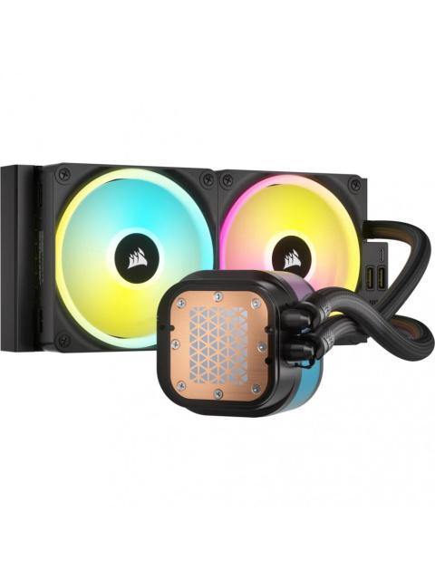 CORSAIR ICUE LINK H100I LCD RGB ENFRIAMIENTO LIQUIDO PARA CPU 2X 120MM HASTA 2400RPM NEGRO