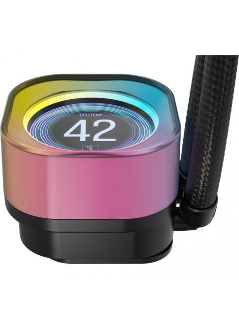 CORSAIR ICUE LINK H100I LCD RGB ENFRIAMIENTO LIQUIDO PARA CPU 2X 120MM HASTA 2400RPM NEGRO