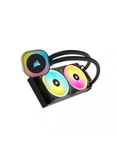 CORSAIR ICUE LINK H100I RGB AIO ENFRIAMIENTO LIQUIDO PARA CPU 2X 120MM HASTA 2400RPM NEGRO