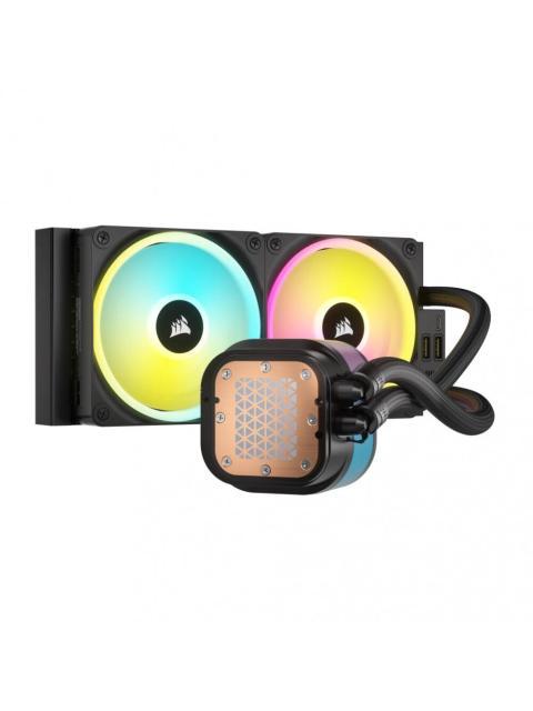 CORSAIR ICUE LINK H100I RGB AIO ENFRIAMIENTO LIQUIDO PARA CPU 2X 120MM HASTA 2400RPM NEGRO