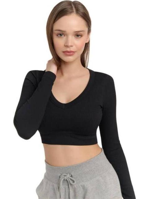 CROP TOP NEGRO HOLLY LAND