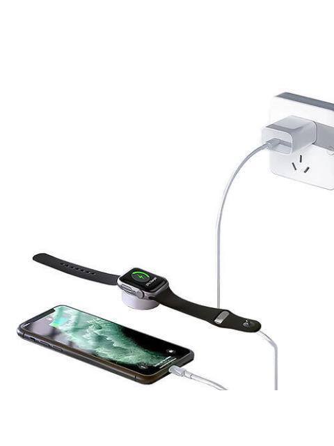 D-BUGG CABLE DE CARGA 2 EN 1 LIGHTNING - CARGADOR INALAMBRICO 1 METRO BLANCO