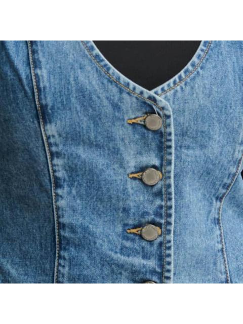 DENIM SIN MANGAS CASUAL ALGODON CORTO    CH ALECO                      DE AZUL HOLLY LAND