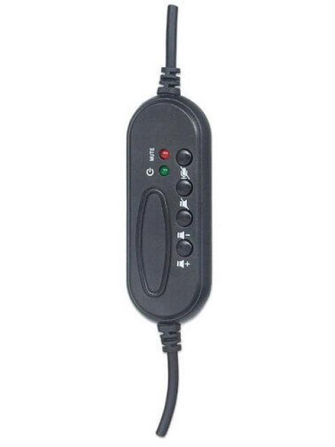 MANHATTAN AUDIFONOS CON MICROFONO 176088 ALAMBRICO 1.8 METROS USB NEGRO-AZUL