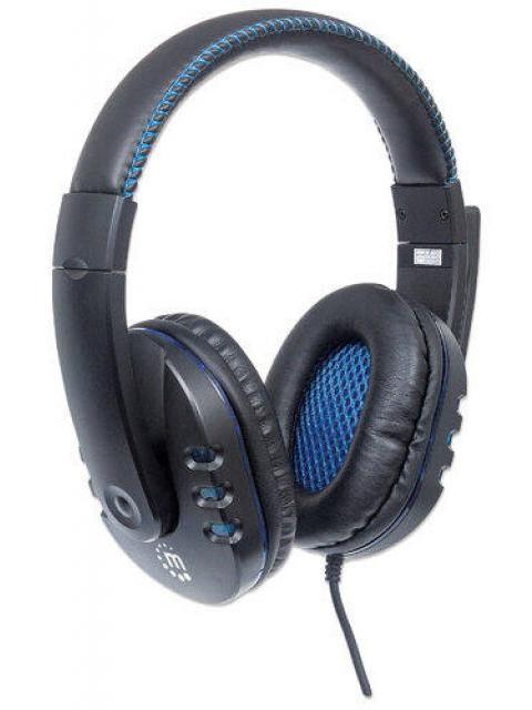 MANHATTAN AUDIFONOS CON MICROFONO 176088 ALAMBRICO 1.8 METROS USB NEGRO-AZUL