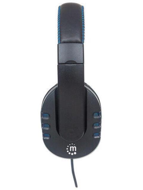 MANHATTAN AUDIFONOS CON MICROFONO 176088 ALAMBRICO 1.8 METROS USB NEGRO-AZUL