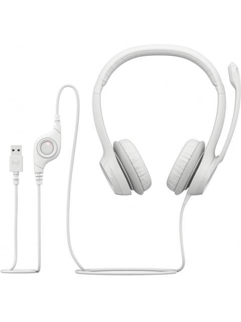 LOGITECH AUDIFONOS CON MICROFONO H390 ALAMBRICO 1.9 METROS USB BLANCO